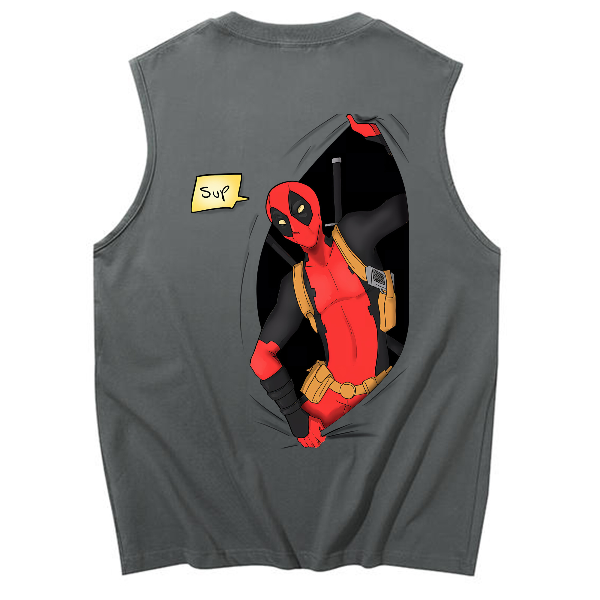 （画像用） Deadpool デッドプール コットン100％タンクトップ（背面プリント）